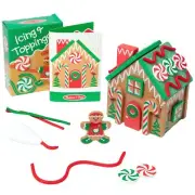 Melissa & Doug Wooden Gingerbread House Playset, Kids Decorate & Buildable