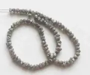 4.5-6mm Gray Rough Diamonds 1mm Hole Size Natural Gray Raw Diamond Beads