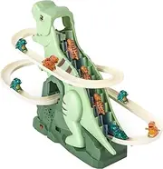 Dinosaur Climbing Stair Toy - Interactive Roller Coaster Toy | Roller Coaster Race Track with Lights and Music for Children Aged 3+