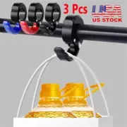 3*Helmet Hook Holder CNC Hanger Motorcycle ATV Dirt Bike For 21mm-28mm Handlebar