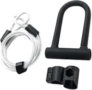 KOMBIUDA U Shape Bike Lock Heavy Duty Combination and Key Theft Steel Cable Lightweight Secure Locks for Bicycles and Valuables