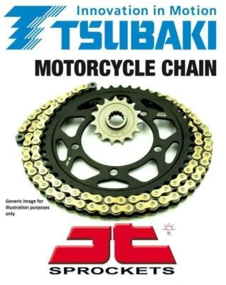 Honda CRM250 AR 96-99 Tsubaki MXE X-Ring Gold Chain & JT Sprocket Kit