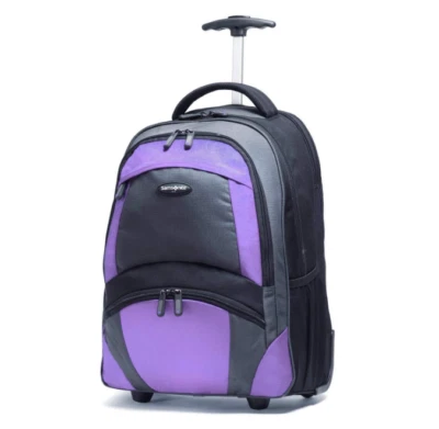 Samsonite 19" Wheeled Backpack for Traveling, Laptop, Books - Black and Purple
