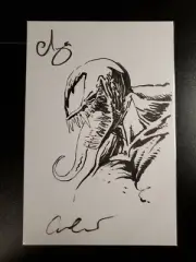 VENOM Original Sketch Signed by Artists Isaac and Esau Escorza COA 7" x 10.5"