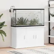 White Aquarium Stand 101x41x58 cm | Engineered Wood Fish Tank Stand with Storage | Modern Design, Moisture-Resistant, Home Decor Accent