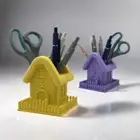House with Picket Fence Desk Organiser | House with Picket Fence Pen Holder