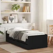 Bed Frame with Drawers without Mattress Black 90x190 cm