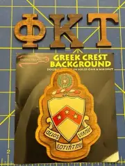 Phi Kappa Tau Fraternity Wood Letters (1.5") + Crest (4") Combo