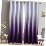 Light Blocking Gradient Color 52"W x 84"L (Pack of 2) Purple and Greyish White