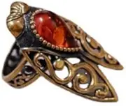 [Generic] Awmnjtmgpw Vintage Silver Small Animal Insect Diamond Ruby CZ Diamond Garnet Chalcedony Agate red Corundum Ring Size 6-10