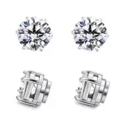 MENS Magnetic CZ Earrings big large Cubic Zirconium clip on no hole Non Piercing