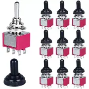 10Pcs Mini Momentary Toggle Switch 6 Pins 3 Positions DPDT (On)-Off-(On)