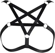 [BANSSGOTH] Women Body Harness Elastic Strappy Top Plus Size Sexy Lingerie Punk Goth Cage Bra