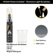 Touch Up Paint For Maserati All Models 796/B Magna Silbergrau With Polish Paste