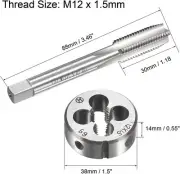 M12×1.5 HSS Metric Tap And Die Set,Thread Tap + Round Die Right Hand HSS Taper