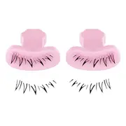 Women Eyelash Stamps Tool Eye Makeup Tool DIY Lower Lashes Extensions Natural Look for Make Up Begi Pink