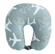 U Shaped Micro-Bead Travel Pillow Neck Back Support Cushion Gray New PRINT