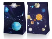 Outer Space Astronaut Universe Theme Paper Party Loot Gift Bags with Mini Stickers - Kids Birthday Party Gift Bags Party Favours
