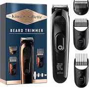 King C. Gillette Men's Cordless Beard Trimmer with Sharp Blades and 3 Interchangeable Length Adjusters