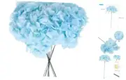 Silk Hydrangea Heads with Stems, 10 Pack Artificial Flower for Home Wedding