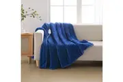 Dreamaker Coral Fleece Heated Throw Blanket Classic Blue 180x200cm