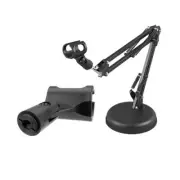 Microphone Stand Tabletop Table Top Short Stand with Gear Fixing Boom Arm