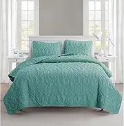 VCNY Home - Quilt Set, Super Soft Reversible Bedding with Matching Shams, Dorm Room Essentials, Modern Room Decor (Shore Blue, King)