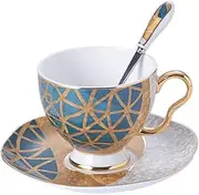 Luxury Bone China Tea Cup Saucer Spoon Coffee Cup Tea Set Ceramic Teacup Cafe Espresso Cup