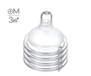 Simba New Mother's Touch Wide Neck Cross Hole Anti-Colic Nipple M 4 Pcs 3-6ms