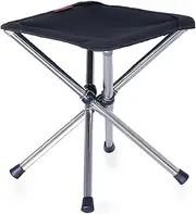 TRIWONDER Compact Camping Stool Folding Tripod Chair Lightweight Portable Camp Stool Mini Foldable Chair (Black - L)