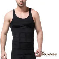 在飛比找momo購物網優惠-【Charmen】坦克加壓版背心 黑色(男性塑身衣 男內著 