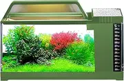 Aquarium Kit,Fish Aquarium with LED Light & Water Pump | Smart Small Fish Tank with Quiet Pump, Temperature Monitoring for Betta Guppy Shrimp Jellyfish