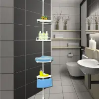 在飛比找momo購物網優惠-頂天立地實用衛浴收納架2入組(衛浴置物架)