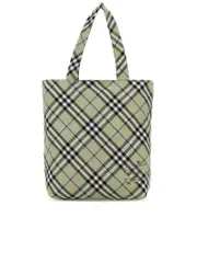 Burberry Embroidered Canvas Check Tote