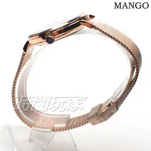 (活動價) MANGO 簡約時尚 三眼多功能 女錶 防水 米蘭帶 藍寶石水晶 玫瑰金色x黑 MA6766L-88R