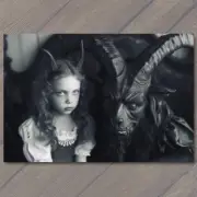 FLATCARD Girl Monster Creepy Weird Unusual Scary Pet Nightmare Imaginary Friend