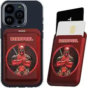 Marvel Deadpool Magnetic Card Holder Wallet – Magnetic Phone Wallet for iPhone 15/14/13/12, Compatible with MagSafe Cases – Perfect Deadpool Gifts for Men, Deadpool, Magnetic