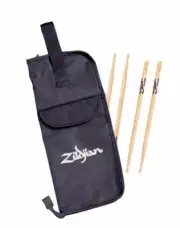 Zildjian Value Pack- (2) Pairs 2B Wood Tip Drum Sticks w/ Stick Bag