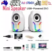 Wired Mini Gaming Speakers Desktop Computer Gaming Bass USB System LED PC 3.5mm