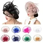 Makeup Prom Hair Band Feathers Kentucky Headband Bow Hat Headdress Women