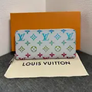 Louis Vuitton Zippy Wallet Horizontal Round Purse M13908 gray Neon colorful