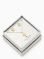 everyday spade stone studs and pendant set