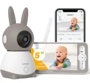 ieGeek 2K Baby Monitor 5" WiFi Video Monitor w/ Camera Cry Detection,Temperature