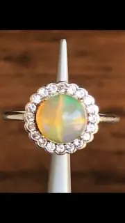 Genuine Ethiopian Fire Opal Ring | 925 Sterling Silver | Women's Gem Jewelry