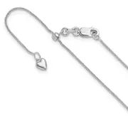 22 Inch 10K White Gold Adjustable .8mm Wheat Chain