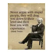 Funny Mark Twain Wall Art – 8x10 Unframed Print – 8 x 10 inches, Tan, Black