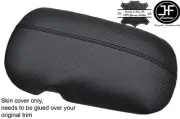 BLACK STITCH CARBON FIBER VINYL ARMREST LID COVER FITS FORD MUSTANG 2015-2017 (for: Ford)