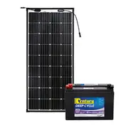 Century 105Ah AGM Deep Cycle Battery Bundle with eArc Flexible Solar Panel
