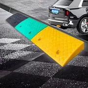 Rubber Ramps 1" 3" 4" Rise Curb Ramps, Portable Driveway Ramps Threshold Ramp, Lightweight Wheelchair Ramp Shed Ramps for Garage Steps Truck(Green,50x27x13cm)