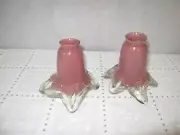 Pair of Hand Blown Glass Tulip Shades Purple